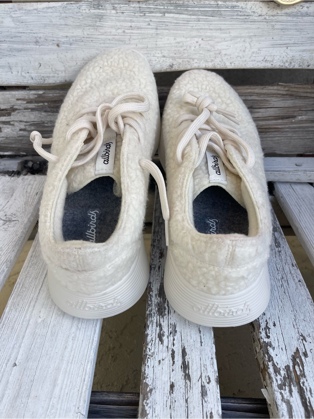 Allbirds Women’s Wool Runner Fluffs Natural White Size 9 - Picture 8 of 8